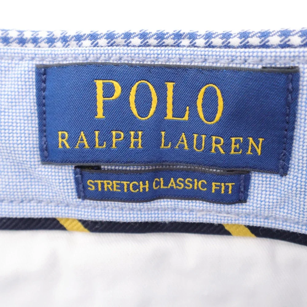 Polo Ralph Lauren Gingham Check Stretch Classic Fit Shorts Blue Mens 35
